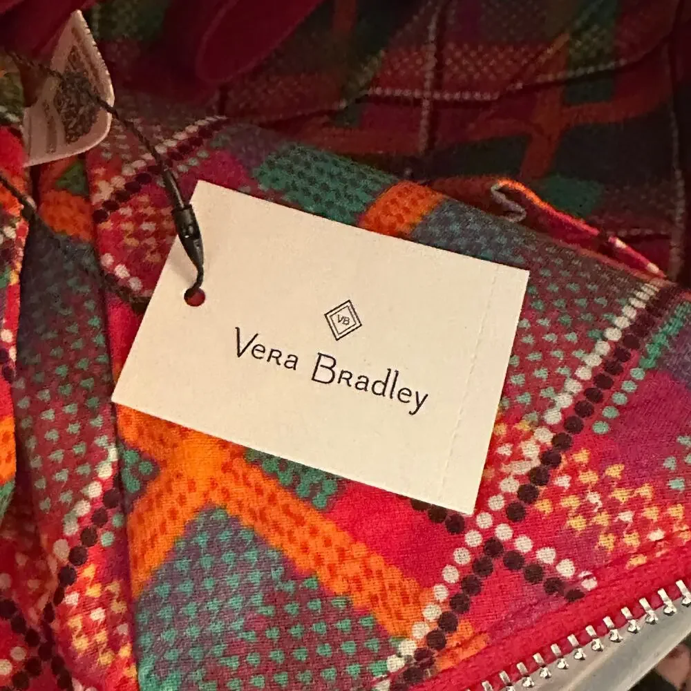 Vera Bradley NEW Vivian Hobo Bag Red Rumba Red Floral Print Crossbody Tote Purse